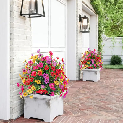 🌸Artificial Flowers for ✨Outdoor Indoor Garden Home Decoration, ✨Plastic Faux Flowers, Faux Flower Daisy with Eucalyptus Leaves Fake Plants Greenery Boxwood Porch Patio-102