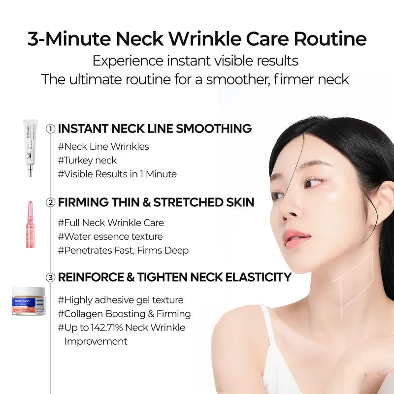 ⚡Crazy-Sale⚡60k-Sold⚡Perfect Neck Wrinkle Care Set Neck Firming Skin Care Set Neck cream Korean Cosmetics-A01