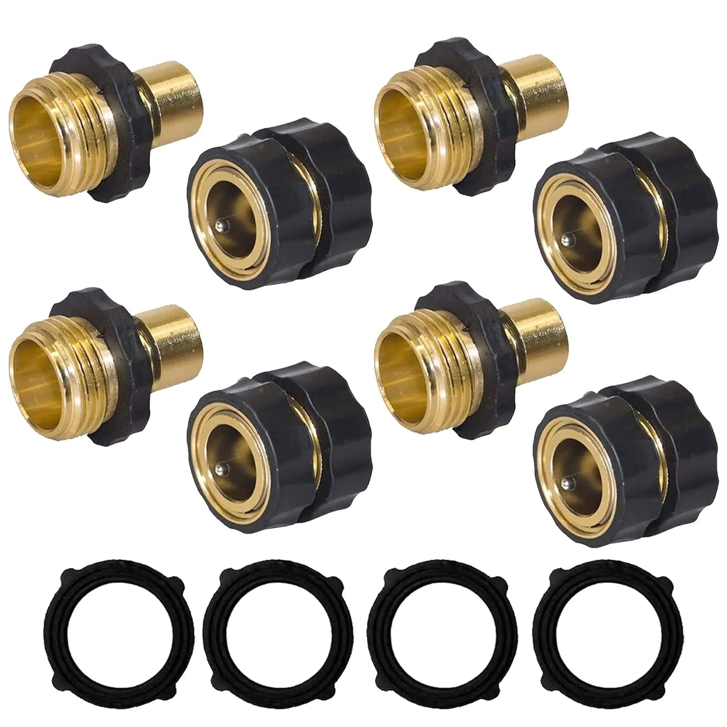 🏆Flash Sale⚡ 340K+ SOLD! 🏆Hourleey Garden Hose Quick Connector, 3/4 Inch Male and Female Garden Hose Fitting Quick Connector-HZ