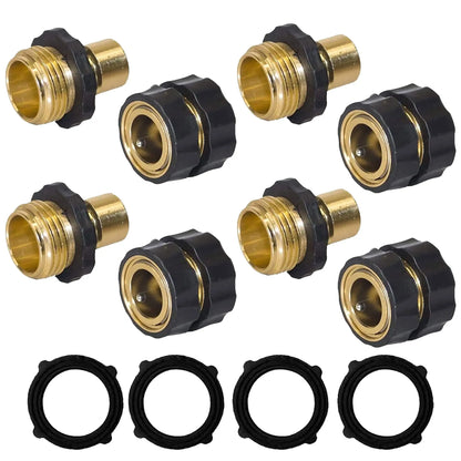 🏆Flash Sale⚡ 340K+ SOLD! 🏆Hourleey Garden Hose Quick Connector, 3/4 Inch Male and Female Garden Hose Fitting Quick Connector-HZ