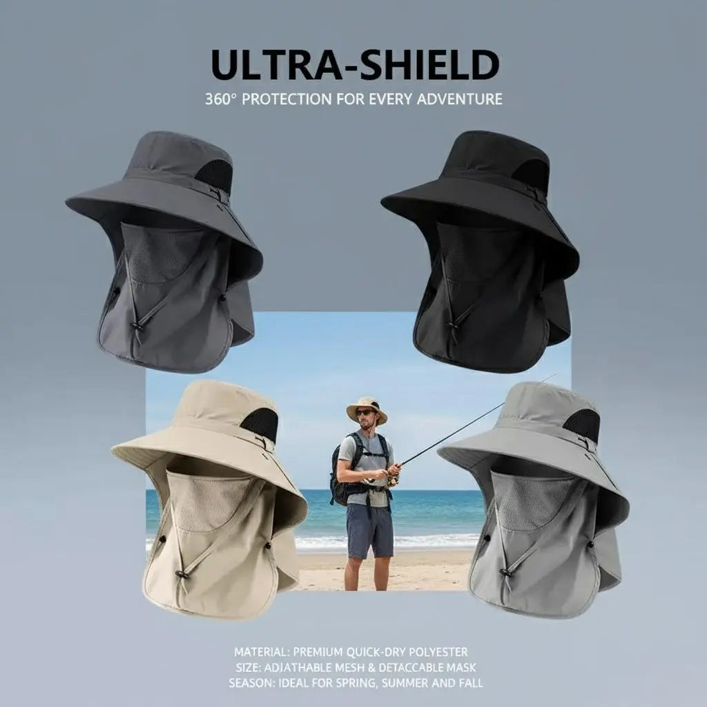 ⚡Crazy-Sale⚡60k-Sold⚡Spring/Summer Fisherman's Hat Detachable Outdoor Fishing Face Covering Neck Protection Sun Hat-A11