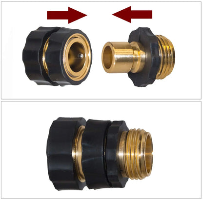 🏆Flash Sale⚡ 340K+ SOLD! 🏆Hourleey Garden Hose Quick Connector, 3/4 Inch Male and Female Garden Hose Fitting Quick Connector-HZ