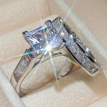 🏆Flash Sale⚡ 50K+ SOLD! 🏆2-Piece Set Fashion Sparkling Cubic Zirconia Rings for Women - Valentine's Day Gift, Wedding Anniversary, Party Jewelry, Bridal Accessory & Romantic Couple Rings-#YUN7