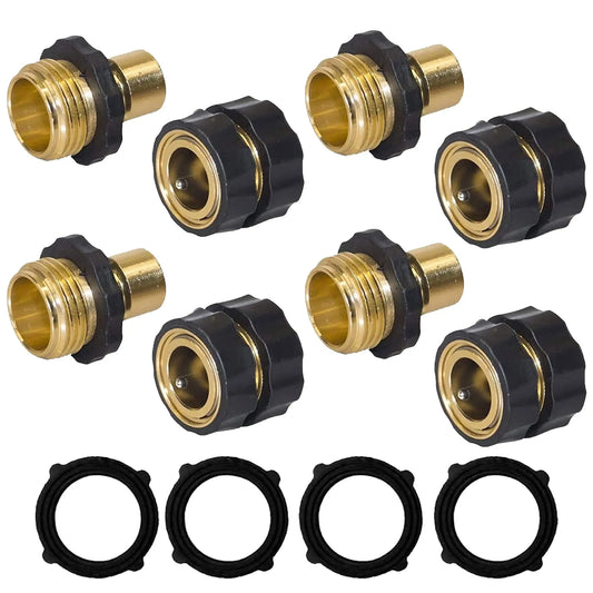 🏆Flash Sale⚡ 340K+ SOLD! 🏆Hourleey Garden Hose Quick Connector, 3/4 Inch Male and Female Garden Hose Fitting Quick Connector-HZ