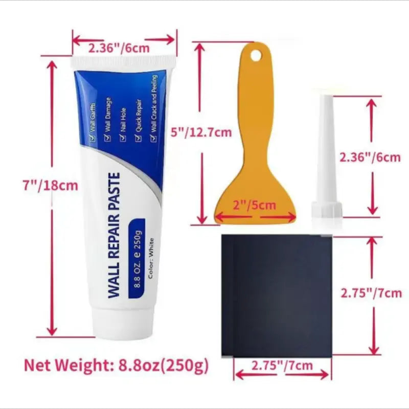 ⚡Crazy-Sale⚡60k-Sold⚡Drywall Patch Repair Kit 250g Wall Mending Agent Multi-functional Quick-drying Paste Adhesive-A01