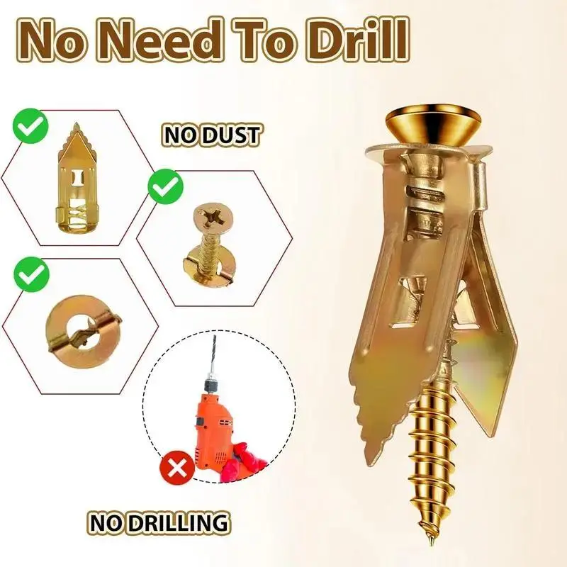 🏆Flash Sale⚡ 50K+ SOLD! 🏆Self-Drilling Drywall Anchors Kit No Drill Needed Easy Hang for Home-#YUN7