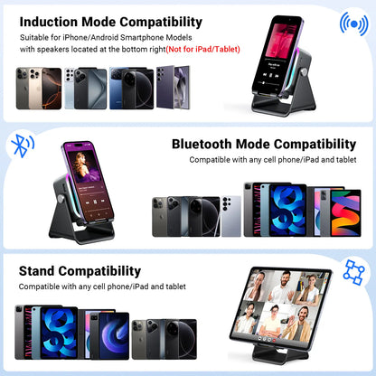 🏆Flash Sale⚡ Newly Upgraded! 🏆Wireless Speaker Phone Stand | 360° LED Universal Holder-HZ