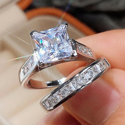 🏆Flash Sale⚡ 50K+ SOLD! 🏆2-Piece Set Fashion Sparkling Cubic Zirconia Rings for Women - Valentine's Day Gift, Wedding Anniversary, Party Jewelry, Bridal Accessory & Romantic Couple Rings-#YUN7