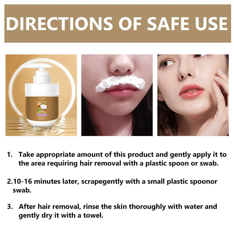 🏆Flash Sale⚡ 50K+ SOLD! 🏆Coconut Oil Facial Hair Removal Cream - Gentle Lip Hair Removal-#YUN7