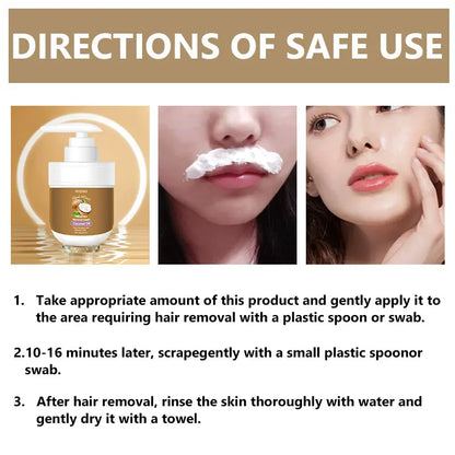 🏆Flash Sale⚡ 50K+ SOLD! 🏆Coconut Oil Facial Hair Removal Cream - Gentle Lip Hair Removal-#YUN7