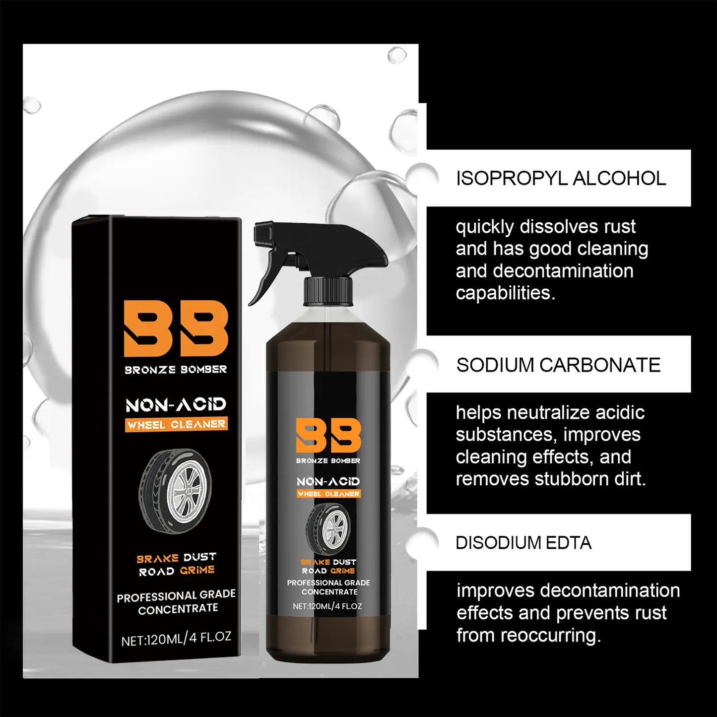 ⚡Crazy-Sale⚡Limited-Time Offer⚡Automotive Rust Remover Spray - Fast-Acting Iron & Rust Cleaner for Wheels, Rims, Metal Surfaces - 886