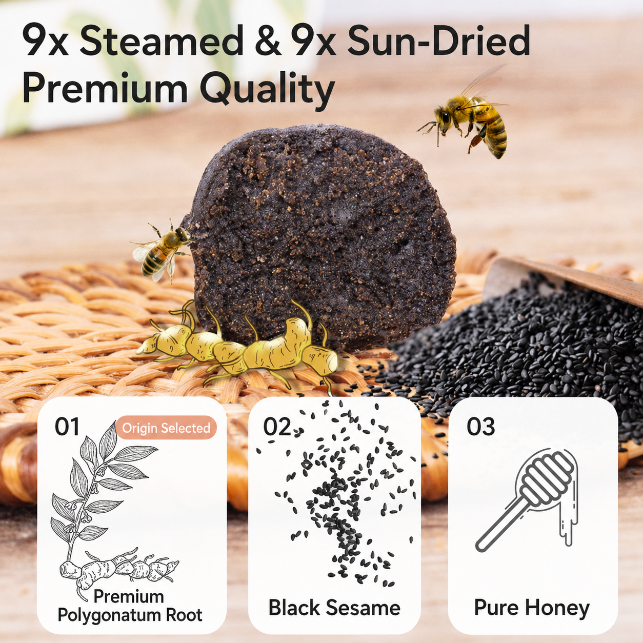 🧩 Say goodbye to high-calorie guilt! 🧩🌿 Enjoy a satisfying, nutrient-rich snack with our Natural Polygonatum Black Sesame Balls — a clean way to support your daily wellness and cravings-C7