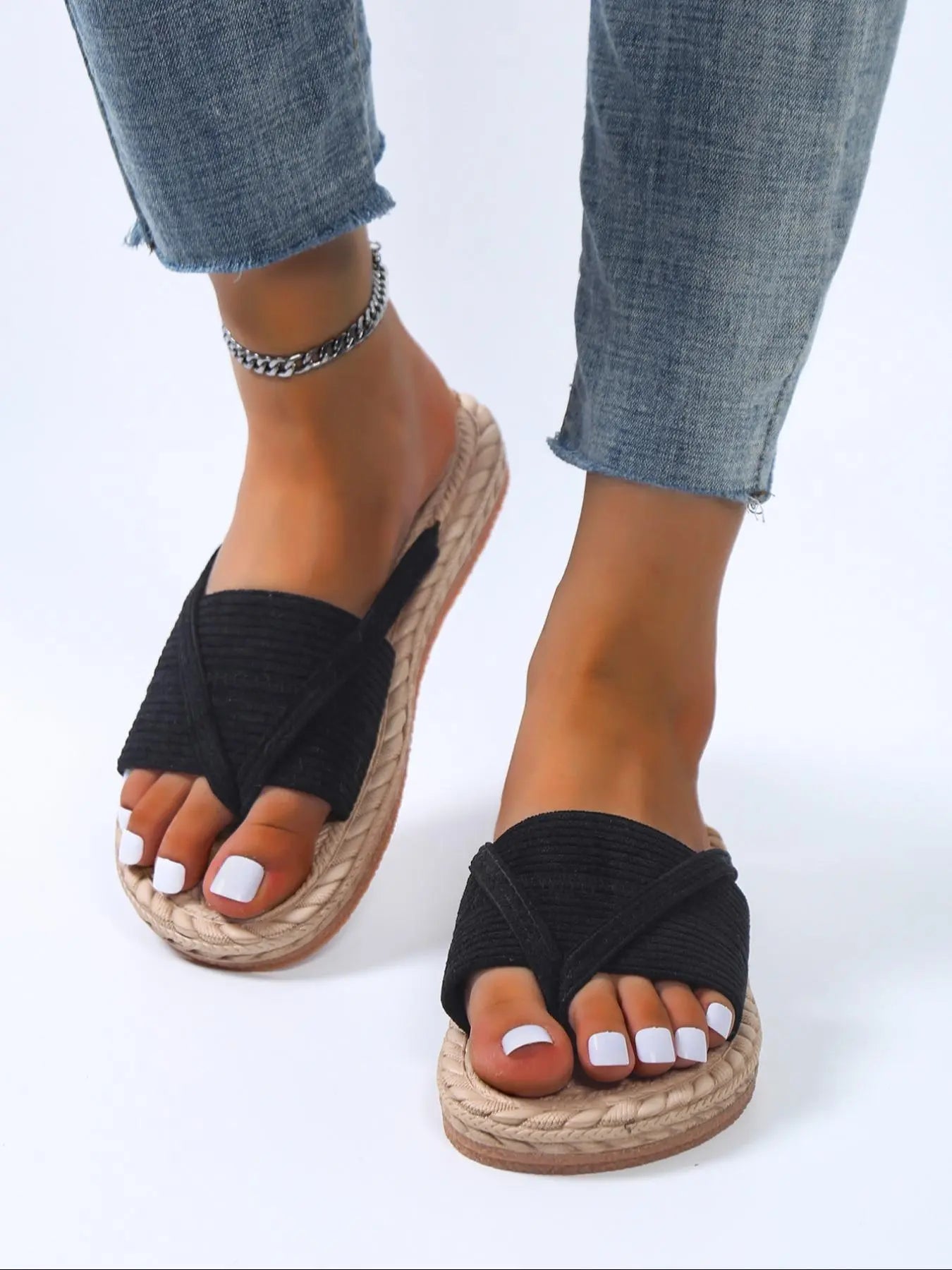 ⏰️Flash-Sale⚡Summer 2026 Solid Color Slide Slippers for Women, Flip Flops, Comfort Barefoot Shoes,  Boho Style Slides-886