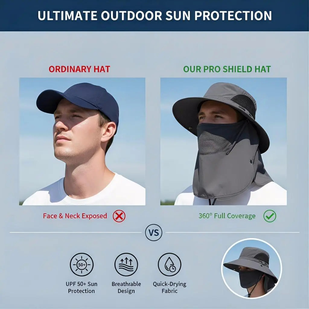 ⚡Crazy-Sale⚡60k-Sold⚡Spring/Summer Fisherman's Hat Detachable Outdoor Fishing Face Covering Neck Protection Sun Hat-A11