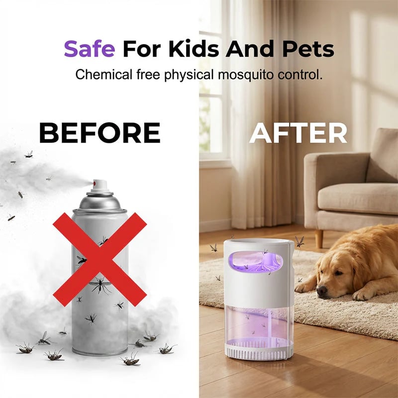 🔥HOT SALE 49% OFF🦟UV Mosquito Killer Lamp – 🔇quiet, USB, chemical-free-A01