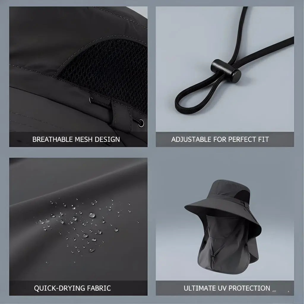 ⚡Crazy-Sale⚡60k-Sold⚡Spring/Summer Fisherman's Hat Detachable Outdoor Fishing Face Covering Neck Protection Sun Hat-A11