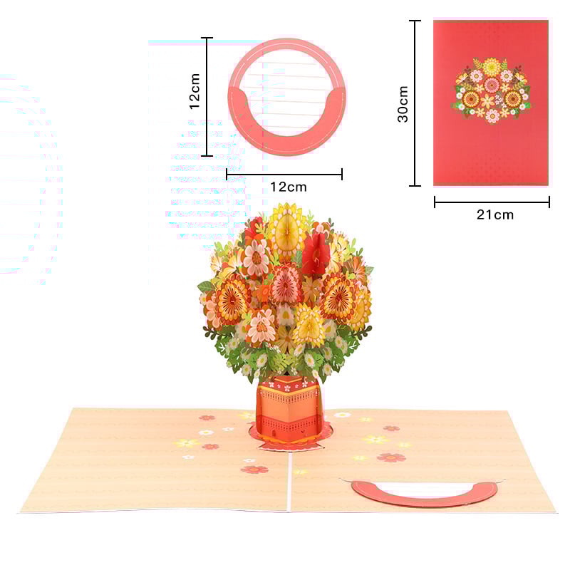 🌹Paper Love Valentine's Day Card, 3D Pop-Up Card with Flower Bouquet Keepsake Gift, Romantic Valentines Gifts and Flowers 2-in-1 Idea for Valentine, Birthday, Wedding, Anniversary, Wife Husband, Mom, Women, Him Her, Girlfriend Boyfriend-A01