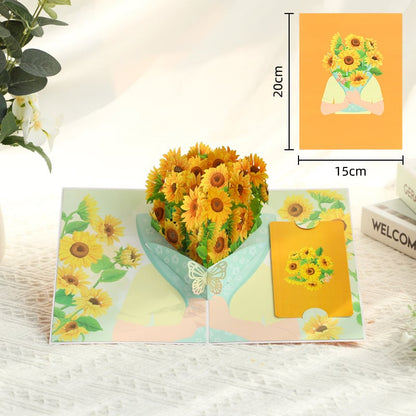 🌹Paper Love Valentine's Day Card, 3D Pop-Up Card with Flower Bouquet Keepsake Gift, Romantic Valentines Gifts and Flowers 2-in-1 Idea for Valentine, Birthday, Wedding, Anniversary, Wife Husband, Mom, Women, Him Her, Girlfriend Boyfriend-A01