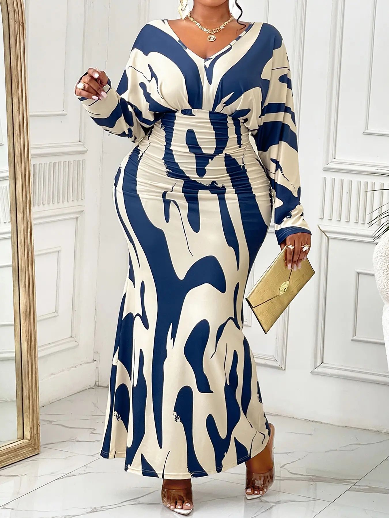 🏆Flash Sale⚡ Newly Upgraded! 🏆- Elegant Sexy Women's Geometric Print Dress-YTY5