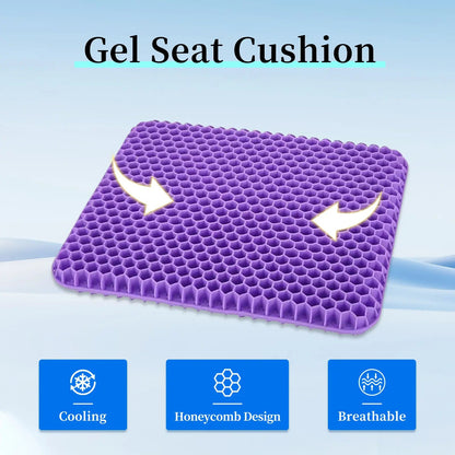 🏆Flash Sale⚡ 40K+ SOLD! 🏆- Double-Thick Gel Seat Cushion Honeycomb Breathable Non-Slip Cover - YTY5