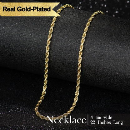 🏆Flash Sale⚡ Newly Upgraded! 🏆- 14K Real Gold-Plated Rope Chain Necklace - YTY5