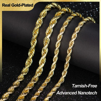 🏆Flash Sale⚡ Newly Upgraded! 🏆- 14K Real Gold-Plated Rope Chain Necklace - YTY5