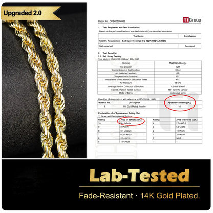 🏆Flash Sale⚡ Newly Upgraded! 🏆- 14K Real Gold-Plated Rope Chain Necklace - YTY5