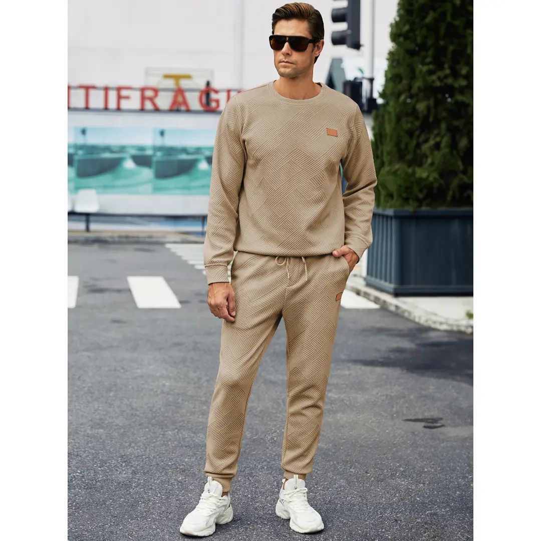 🏆Flash Sale⚡ Newly Upgraded! 🏆Men's 2 Piece Sweatsuits Outfits Casual Crewneck-ZDQ8