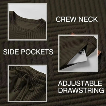 🏆Flash Sale⚡ Newly Upgraded! 🏆Men's 2 Piece Sweatsuits Outfits Casual Crewneck-ZDQ8
