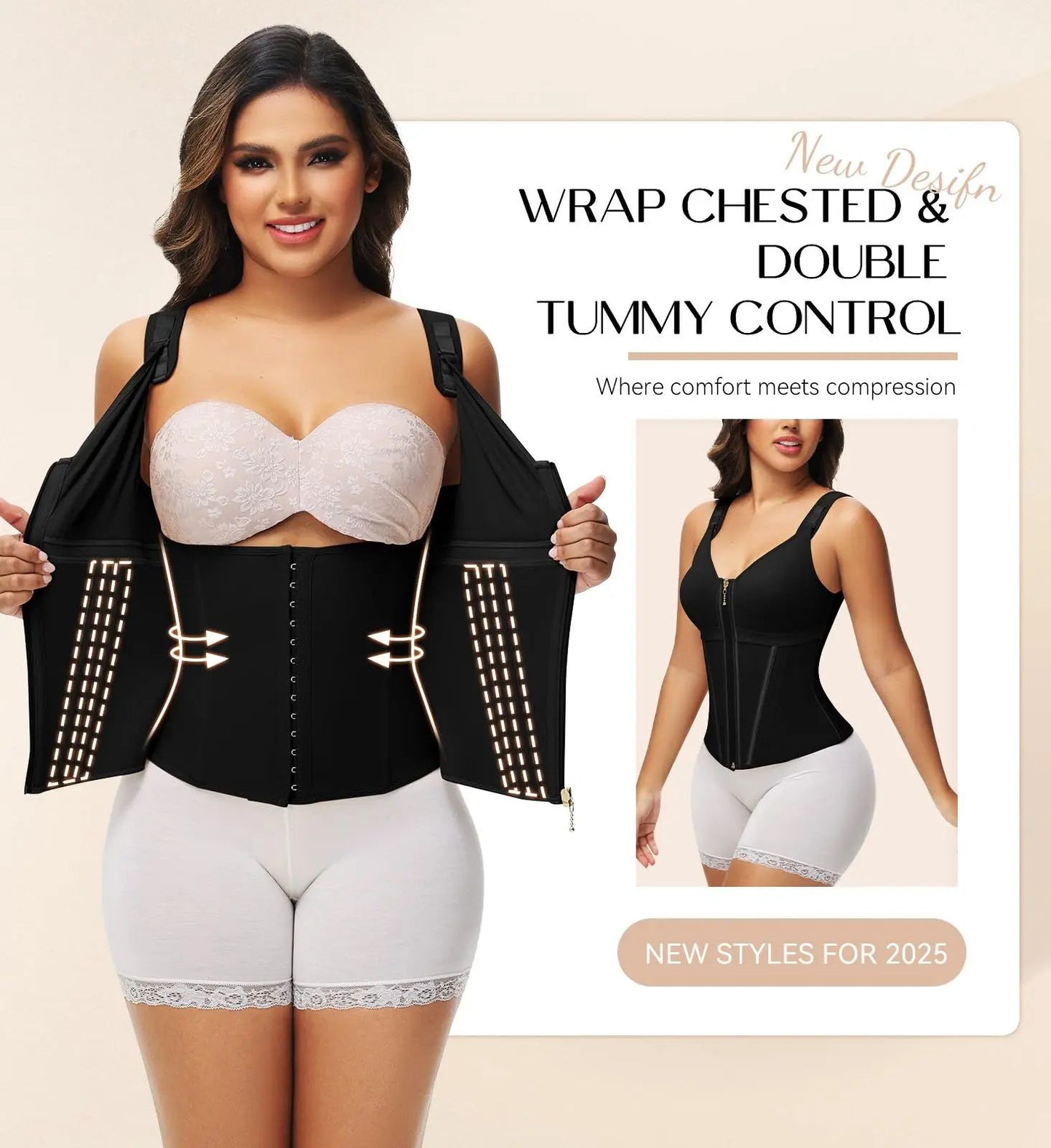 🏆Flash Sale⚡ Newly Upgraded! 🏆Waist Shapewear for Women with Bra -ZDQ8