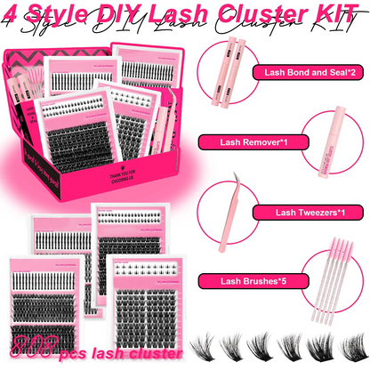 🏆Flash Sale⚡ 80K+ SOLD! 🏆- 4 Styles Lash Clusters Kit - YTY5