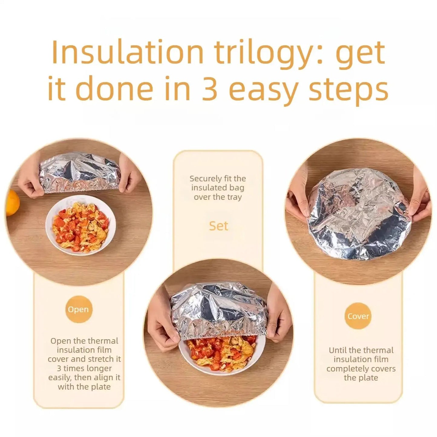 ⏰️Flash-Sale⚡Home dining table & food container🍊 aluminum foil heat-retaining cover⚡-ZDQ8