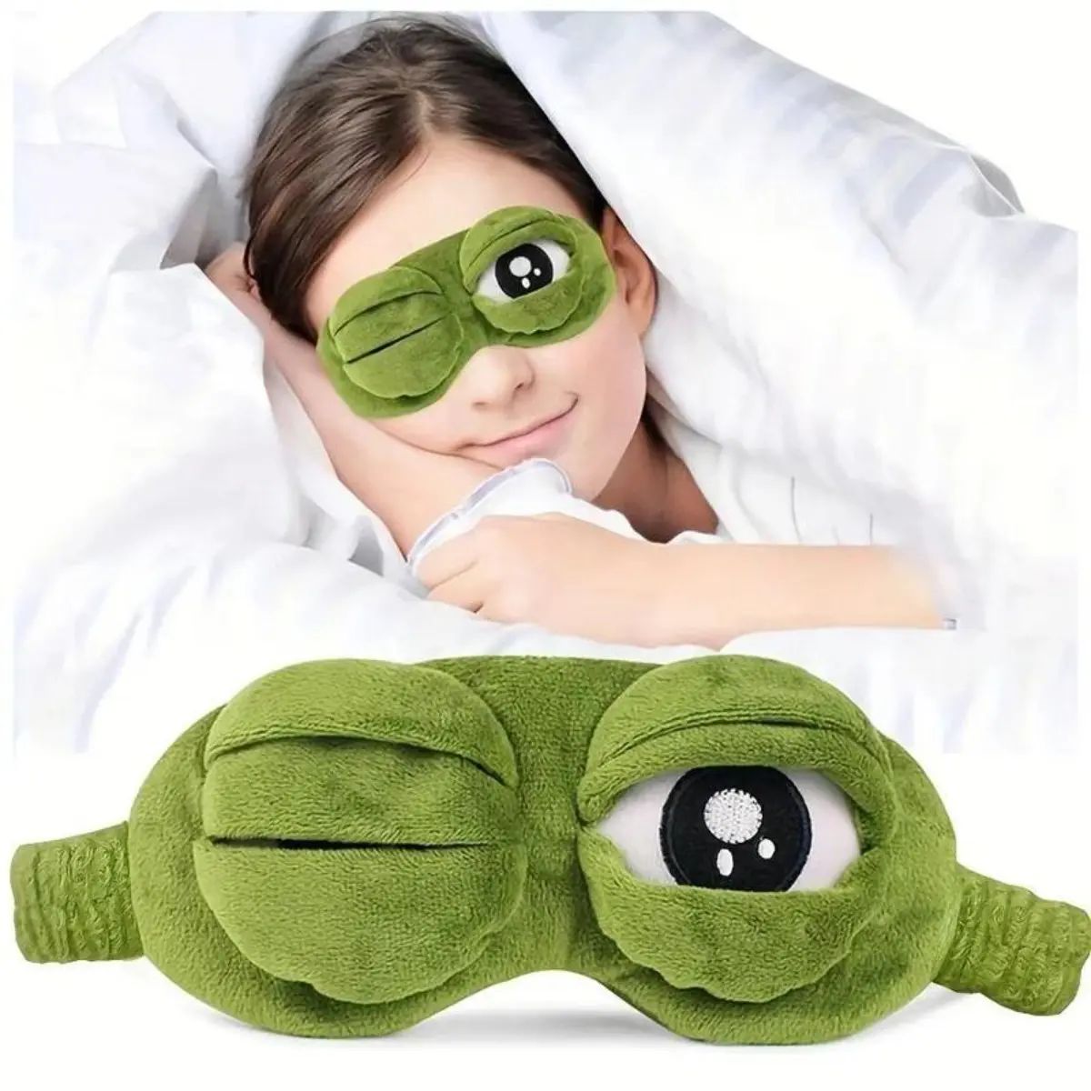 🥳2026 HOT SALE🥳💞3D Frog Sleep Mask, Soft Cartoon Eyeshade for Men and Women-ZDQ8