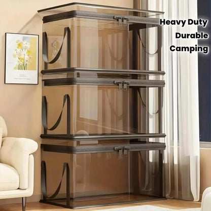 ⚡Crazy-Sale⚡Limited-Time Offer⚡Large Clear Thick Plastic Storage Box with Hinged Lid-YTY5