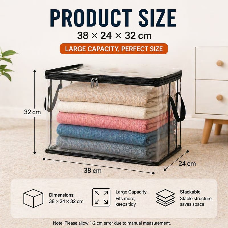 ⚡Crazy-Sale⚡Limited-Time Offer⚡Large Clear Thick Plastic Storage Box with Hinged Lid-YTY5
