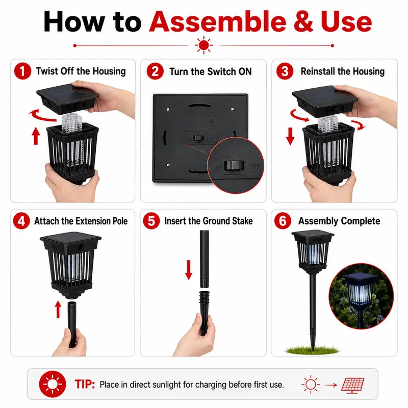 ⚡Crazy-Sale⚡Limited-Time Offer⚡Solar Mosquito Zapper Light-YTY5