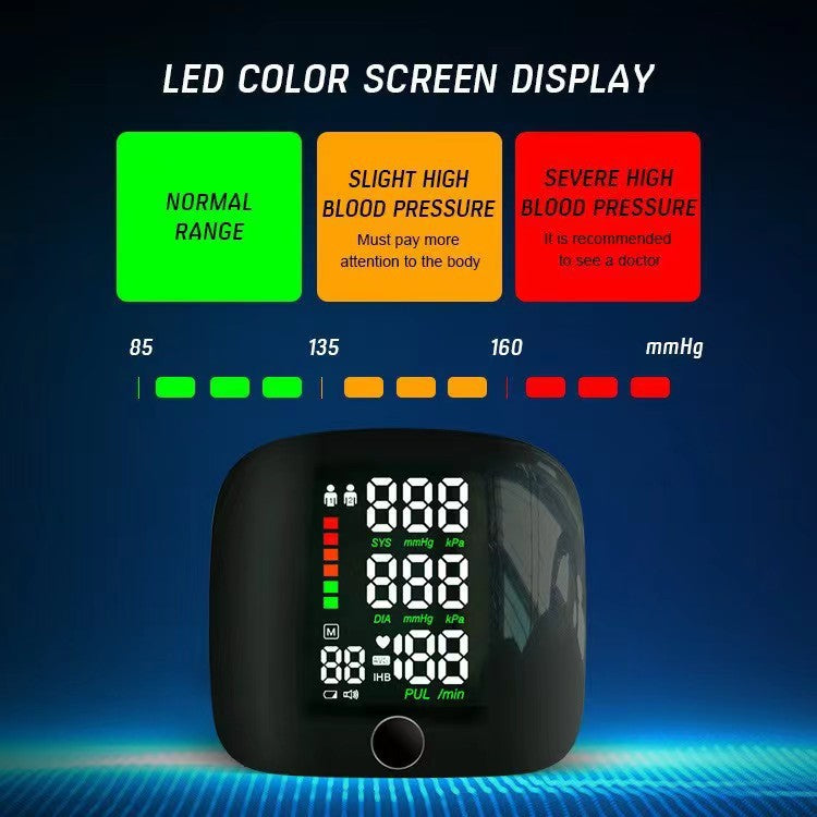 SimpleSigil™Rechargeable Wrist Blood Pressure with LED Touch Screen-W18