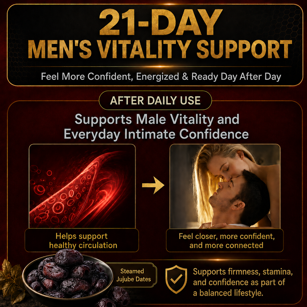 🦍Simple Daily Support for Men Over 40 💪 Naturally nourishing steamed dates for energy, stamina, and a stronger daily rhythm-B01