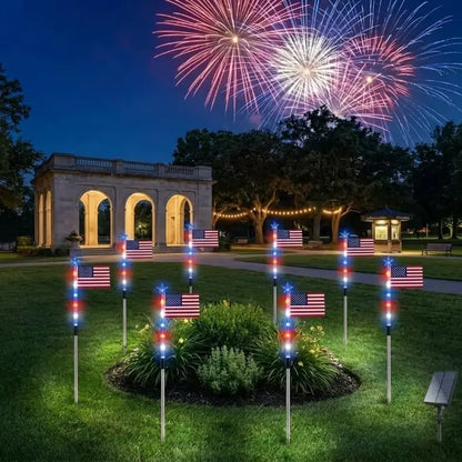 🥳2026 HOT SALE🥳💞Memorial Day Decorations Featuring Red, White, and Blue Lights for Independence Day Pathway Garden Decorations Yard Pathway-886