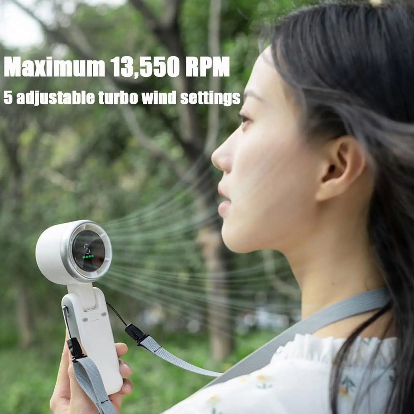 ⚡Crazy-Sale⚡60k-Sold⚡ Portable Turbo Handheld Fan: 12H Long-Life Battery for Travel & Beach-886