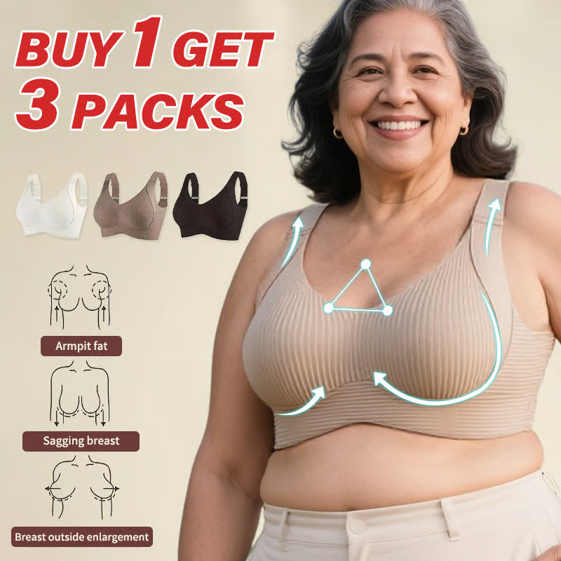 ⚡Flash-Sale⚡100k-sold⚡【⏰BUY 2 GET 1 FREE🔥】Versatile Comfy Lift & Flex Wireless Bra-HZ