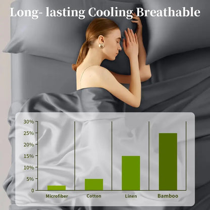 Sonoro Kate Pure Bamboo Bed Sheet Set - 4 Pieces Soft & Cooling-A11