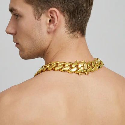 ⚡Crazy-Sale⚡60k-Sold⚡14K Gold Plated Heavy Mens Soild Cuban Link Chain Necklace-A01