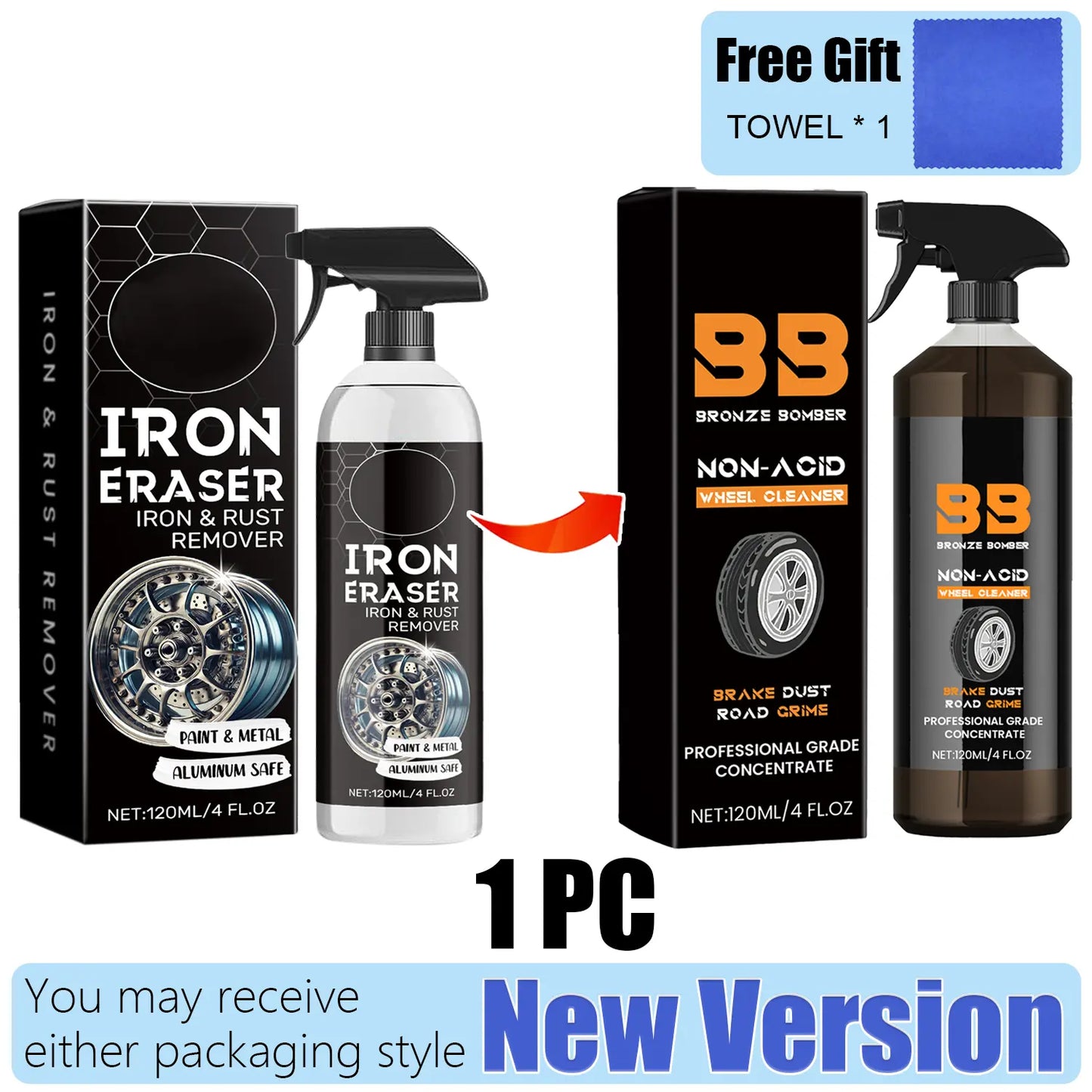 ⚡Crazy-Sale⚡Limited-Time Offer⚡Automotive Rust Remover Spray - Fast-Acting Iron & Rust Cleaner for Wheels, Rims, Metal Surfaces - 886