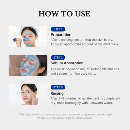 ⚡Flash-Sale⚡100k-sold⚡Zero Pore Blackhead Mud Mask | 3 min mud mask | pore care | Strong Blackhead Absorption -A11