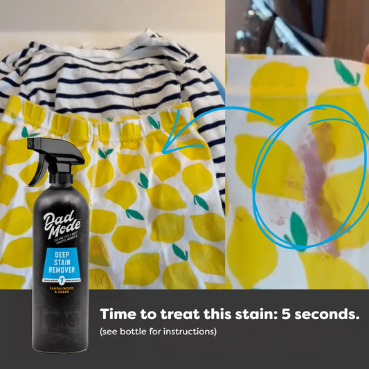 👑DadMode Deep Laundry Stain Remover & Odor Eliminator - 7-Enzyme Extreme Mess Cleaner - Sandalwood & Suede Scented -A01