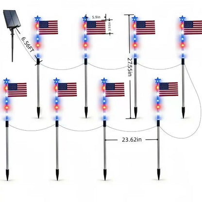 🥳2026 HOT SALE🥳💞Memorial Day Decorations Featuring Red, White, and Blue Lights for Independence Day Pathway Garden Decorations Yard Pathway-886