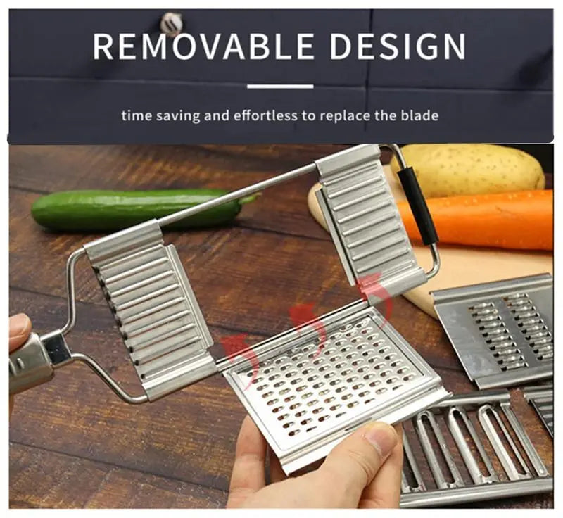 Spring Sale Stainless Steel 4 in 1 Multi-Purpose Vegetable Slicer, with 4 Adjustable Blades for Various Vegetables-A11