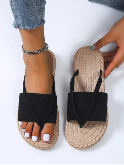 ⏰️Flash-Sale⚡Summer 2026 Solid Color Slide Slippers for Women, Flip Flops, Comfort Barefoot Shoes,  Boho Style Slides-886