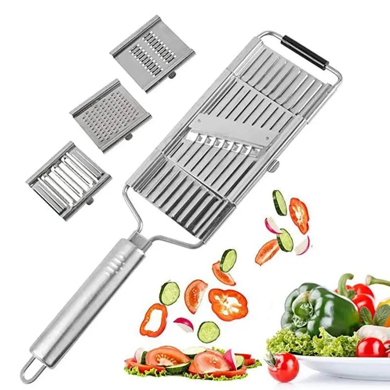 Spring Sale Stainless Steel 4 in 1 Multi-Purpose Vegetable Slicer, with 4 Adjustable Blades for Various Vegetables-A11